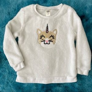OshKosh B’gosh Toddler Girl Sequin Fuzzy Sweater Size 2T